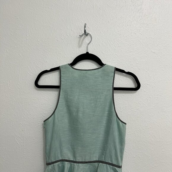 Armani Exchange Light Green Fit And Flare Dress Size 6 Flared Skirt Linen Blend - Picture 7 of 10